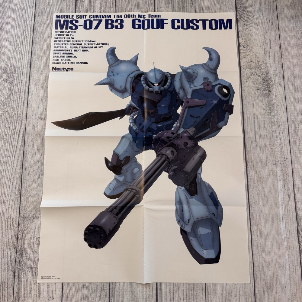 1999 Newtype Mobile Suit Gundam 08th MS Team Gouf‎ Custom Anime Poster B2